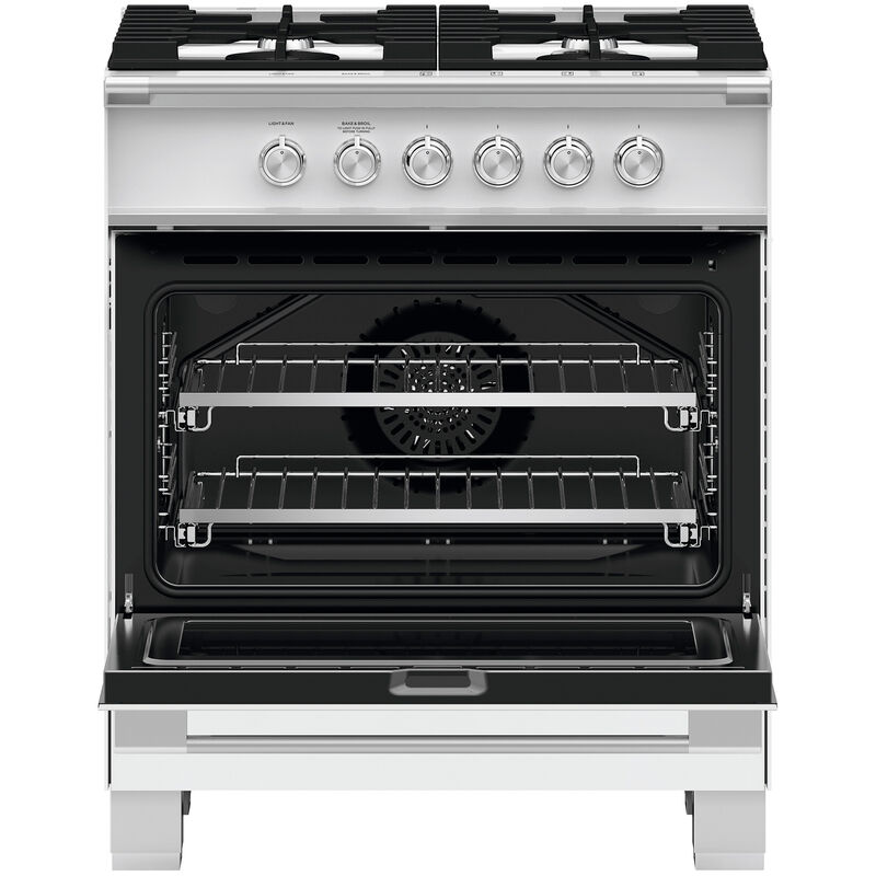 Fisher & Paykel Series 7 30 in. 3.5 cu. ft. Standard Convection Gas Range with 4 Sealed Burners - White, , hires