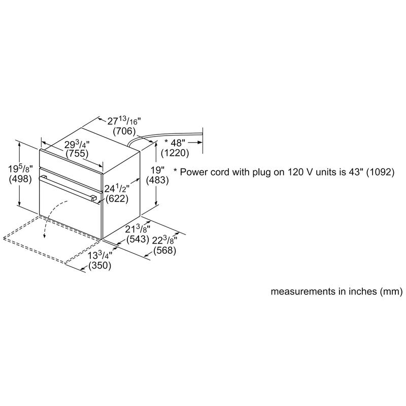 Bosch 800 Series 30 in. 1.6 cu. ft. 1000W Built-In Microwave with Convection & Sensor Cooking - Stainless Steel, , hires