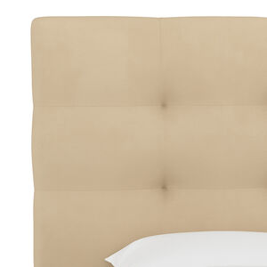 Skyline Furniture Kids Pull Tufted Microsude Fabric Full Size Headboard- Oatmeal, , hires