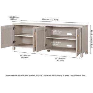 Preston & Cole Daphne 68" Wide TV Stand for TVs up to 75" - Alder White, , hires