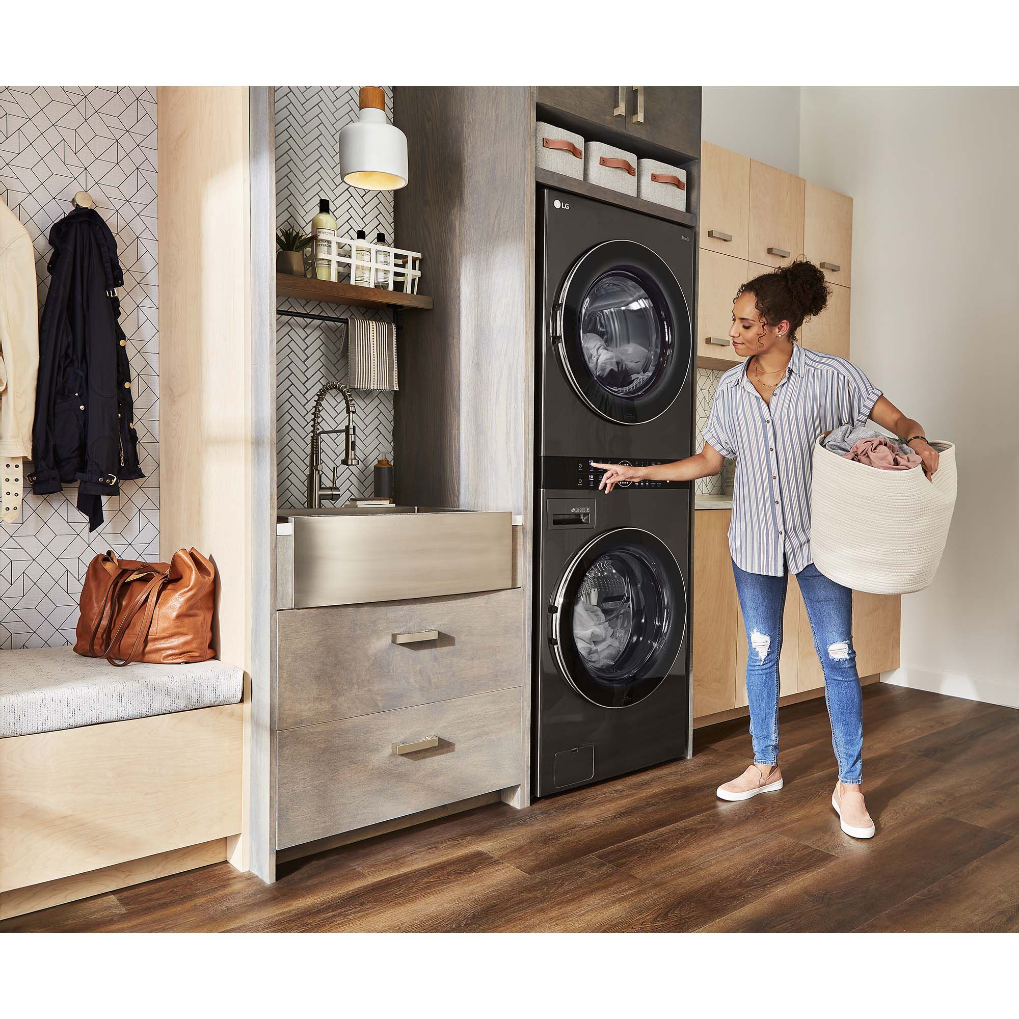 Lg over hot sale under washer dryer