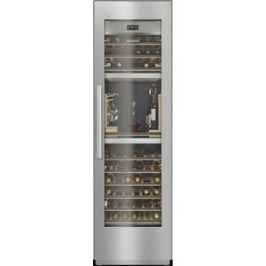 Miele MasterCool Series 24 in. Built-In Wine Conditioning Unit with Sommelier Set, Tri-Zones & 104 Bottle Capacity Right Hinged - Stainless Steel, , hires