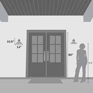 Hunter Skyflow Rustic Modern Metal Cone Outdoor Medium Wall Light-Matte Black, , hires