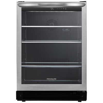 Frigidaire Gallery 24 in. 5.4 cu ft. Compact Beverage Center with Adjustable Shelves & Digital Control - Stainless Steel | GRYB5426AS