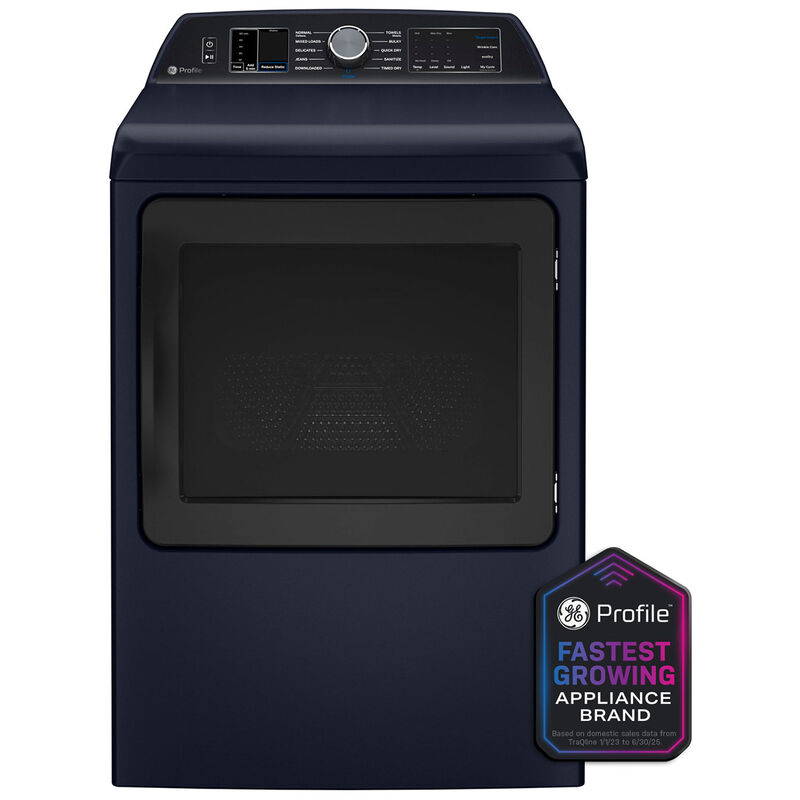 GE Profile 27 in. 7.3 cu. ft. Smart Electric Dryer with Sensor Dry, Sanitize Cycle & Steam Cycle - Sapphire Blue, , hires