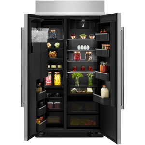 JennAir Rise 42 in. 25.5 cu. ft. Built-In Counter Depth Side by Side Refrigerator with Ice & Water Dispenser - Stainless Steel, , hires