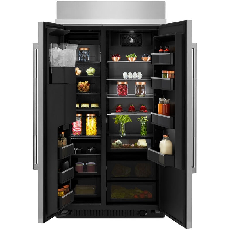 JennAir Rise 42 in. 25.5 cu. ft. Built-In Counter Depth Side by Side Refrigerator with Ice & Water Dispenser - Stainless Steel, , hires