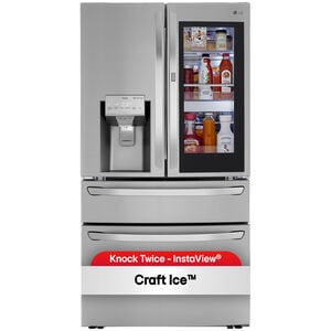 LG InstaView 36 in. 22.5 cu. ft. Smart Counter Depth 4-Door French Door Refrigerator with Ice & Water Dispenser - PrintProof Stainless Steel, PrintProof Stainless Steel, hires