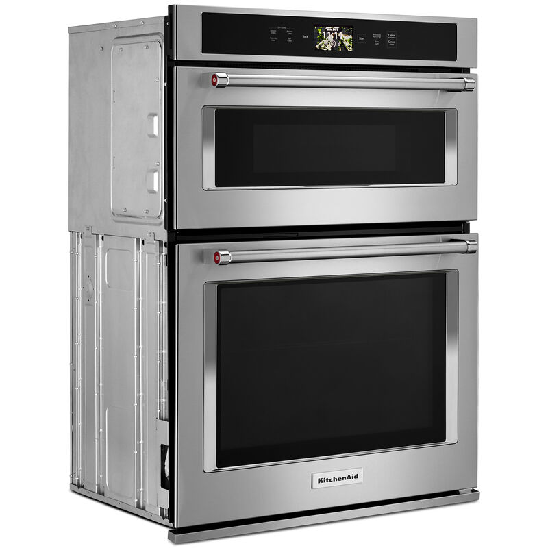 KitchenAid 30" 6.4 Cu. Ft. Electric Smart Oven/Microwave Combo Wall Oven with European Convection & Self Clean - Stainless Steel | P.C. Richard & Son