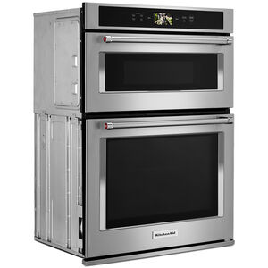 KitchenAid 30" 6.4 Cu. Ft. Electric Smart Oven/Microwave Combo Wall Oven with True European Convection & Self Clean - Stainless Steel, , hires
