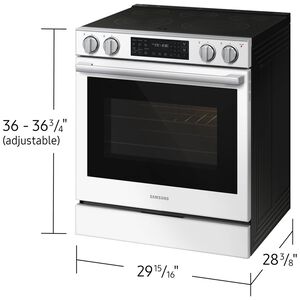 Samsung Bespoke 30 in. 6.3 cu. ft. Smart Air-Fry True European Convection Slide-In Range with Radiant Burners - White Glass, White Glass, hires