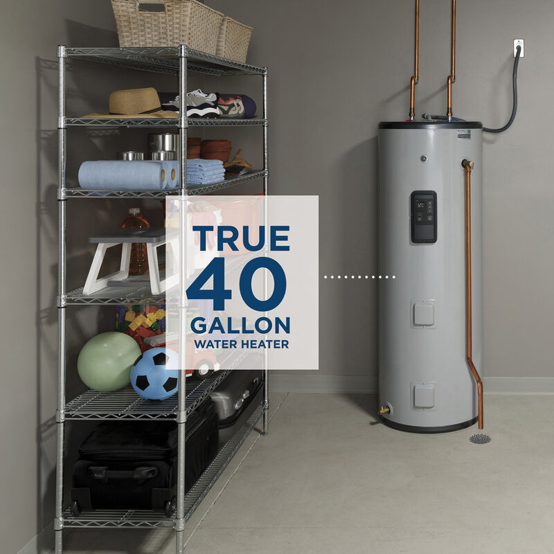 GE Smart Electric 40 Gallon Tall Water Heater with 12-Year Parts Warranty, , hires