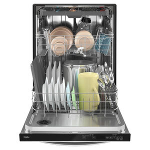 Whirlpool 24 in. Built-In Dishwasher with Top Control, 47 dBA Sound Level, 13 Place Settings, 5 Wash Cycles & Sanitize Cycle - Fingerprint Resistant Stainless, Fingerprint Resistant Stainless, hires