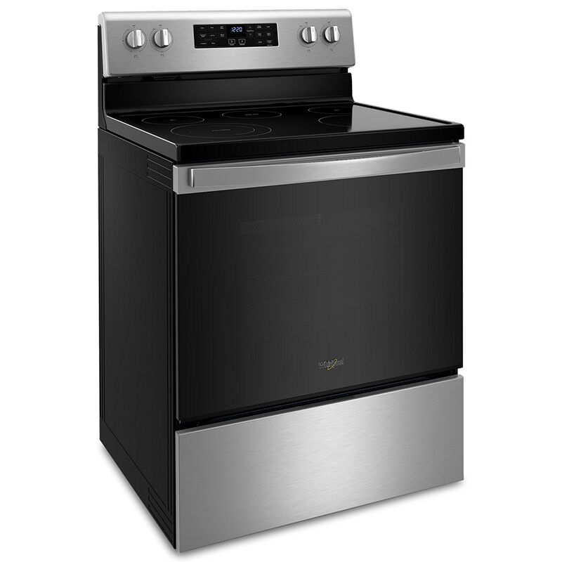 Whirlpool 30 in. 5.3 cu. ft. Air Fry Convection Oven Freestanding Electric Range with 5 Smoothtop Burners - Stainless Steel, , hires