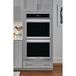 Frigidaire Gallery 27 in. 7.6 cu. ft. Top Control SteamElectric Double Wall Oven with True European Convection - Stainless Steel, Stainless Steel, hires