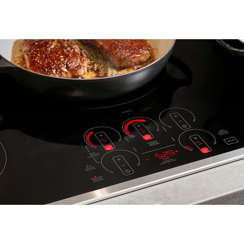 GE Profile 30 in. 4-Burner Smart Induction Cooktop with Simmer Burner & Power Burner - Stainless Steel, , hires