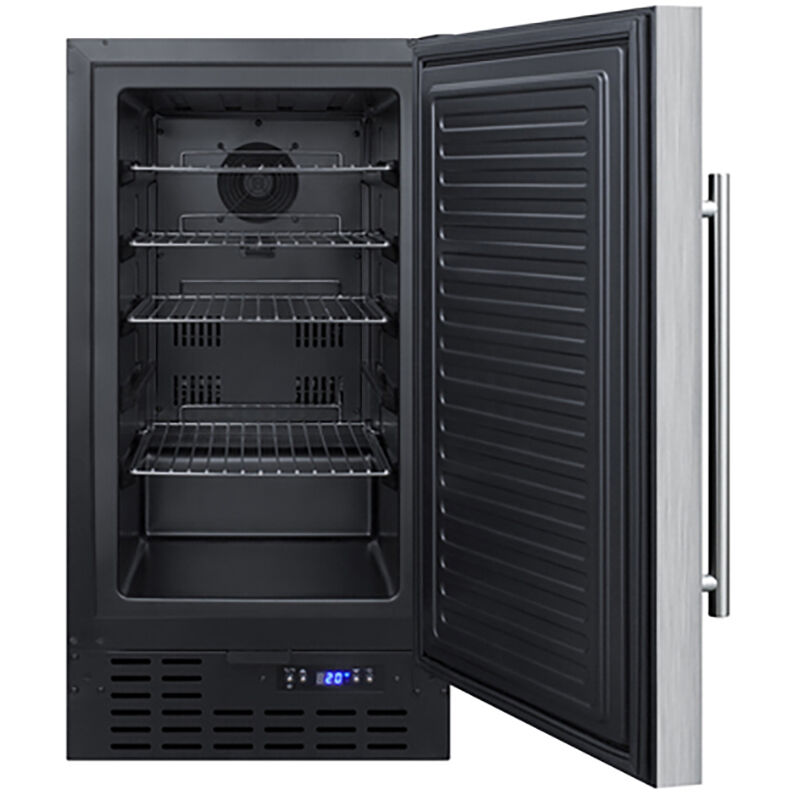 Summit 18" 2.7 Cu. Ft. Built-In Upright Compact Freezer with Adjustable Shelves & Digital Control - Stainless Steel, , hires