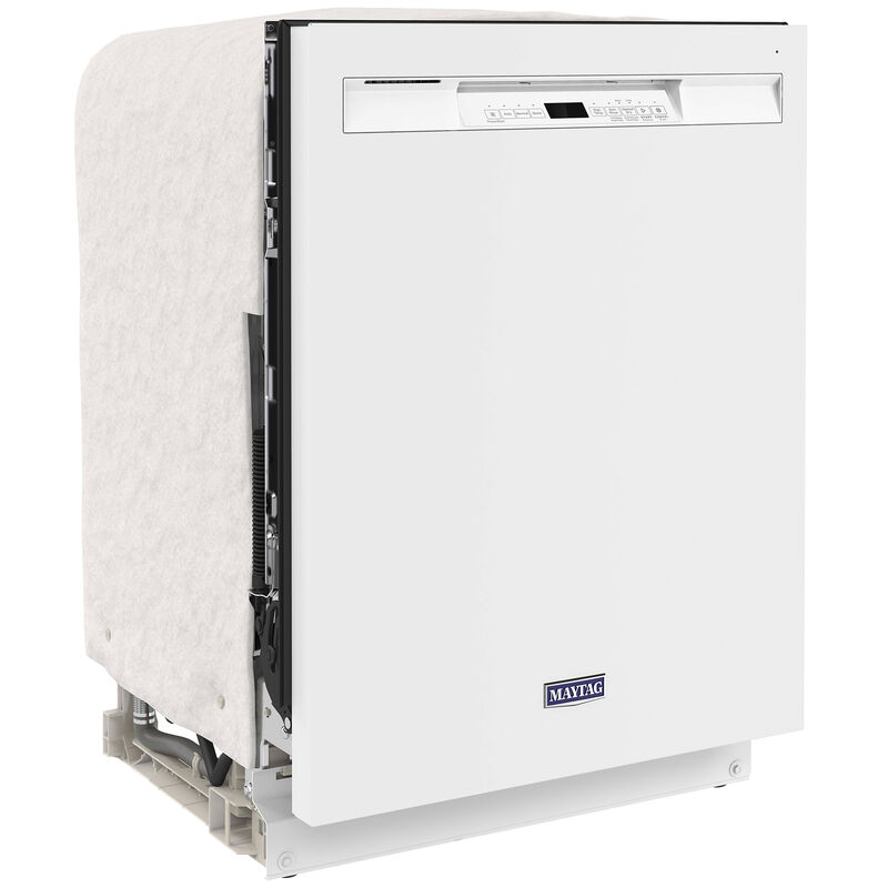 Maytag 24 in. Front Control Dishwasher with 50 dBa Sound Level & Pocket - White, White, hires