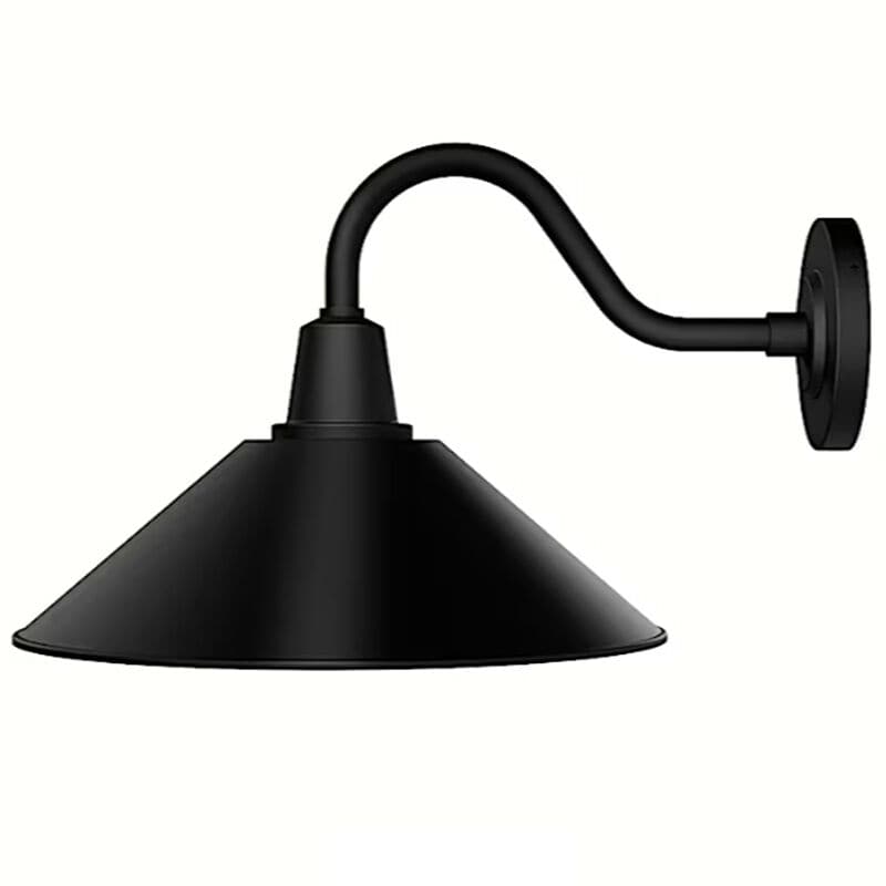 Hunter Skyflow Rustic Modern Metal Cone Outdoor Medium Wall Light-Matte Black, , hires