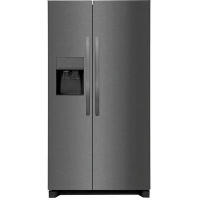 Frigidaire 36 in. 25.6 cu. ft. Side by Side Refrigerator with Ice & Water Dispenser - Black Stainless | FRSS2623AD