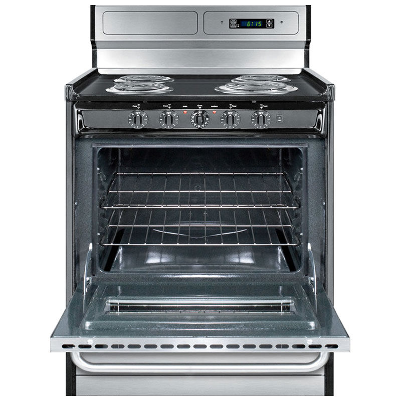 Summit 30 in. 3.7 cu. ft. Electric Range with Coil Burners - Stainless Steel, , hires