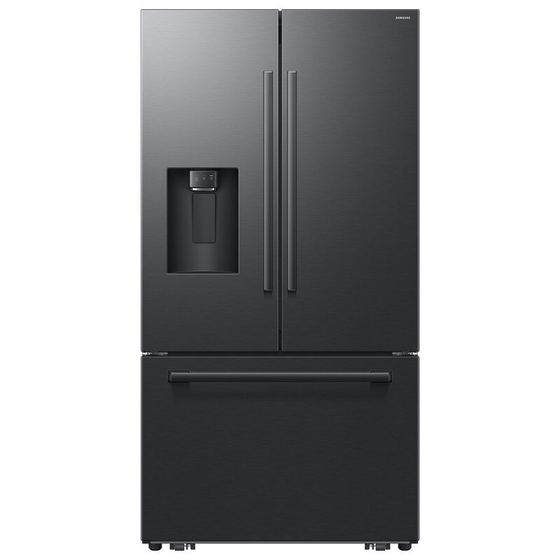 Samsung Bespoke 36 in. 28.5 cu. ft. Smart French Door Refrigerator with Ice & Water Dispenser - Fingerprint Resistant Matte Black Steel, , hires