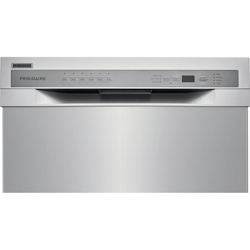 Frigidaire 24 in. Front Control Dishwasher with 52 dBa Sound Level & Pocket - Stainless Steel, Stainless Steel, hires
