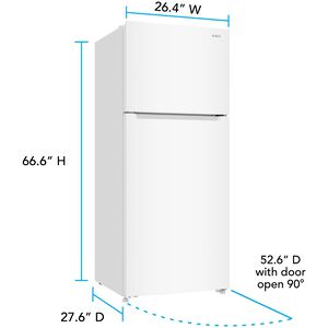 Avanti 28 in. 14.6 cu. ft. Counter Depth Garage-Ready Top Freezer Refrigerator - White, White, hires