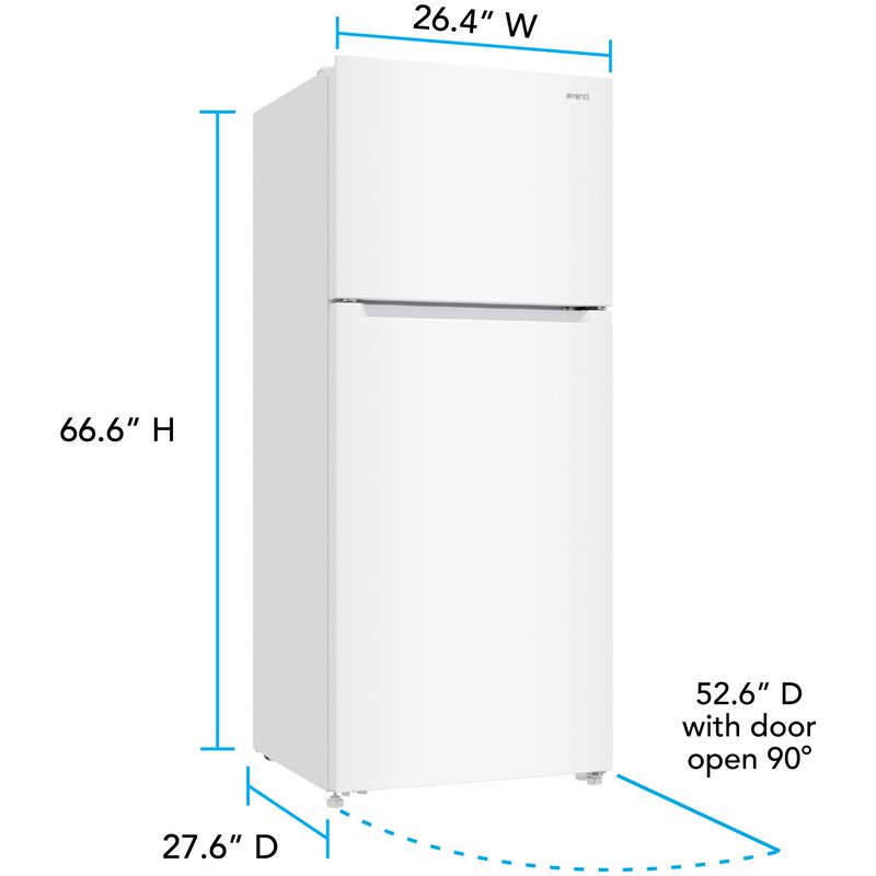Avanti 28 in. 14.6 cu. ft. Counter Depth Garage-Ready Top Freezer Refrigerator - White, White, hires