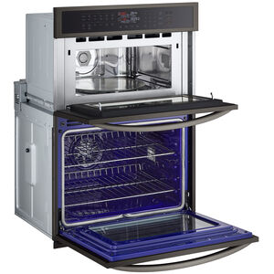 LG 30 in. 6.4 cu. ft. Electric Smart Oven/Microwave Combo Wall Oven with Standard Convection & Self Clean - PrintProof Black Stainless Steel, , hires