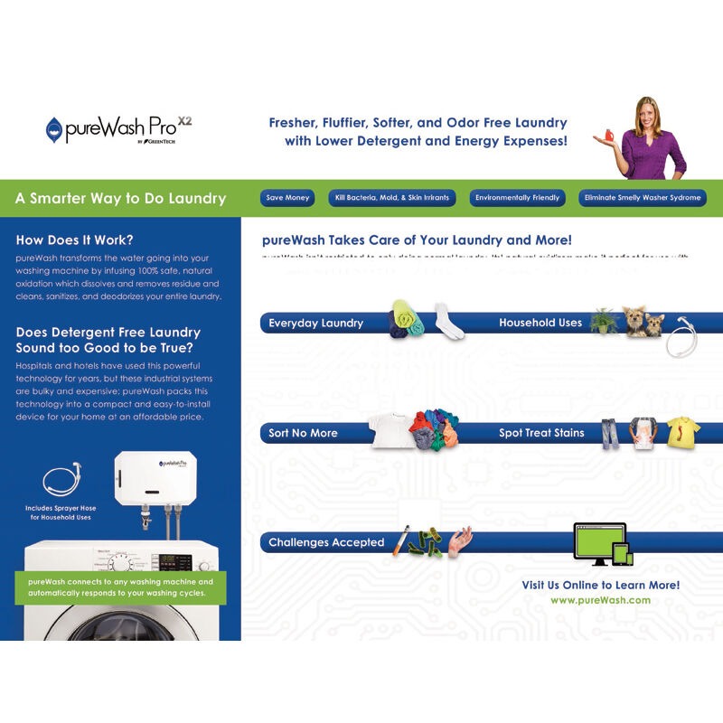 PureWash Pro X2 Sanitizing Detergent-Less Home Laundry System
