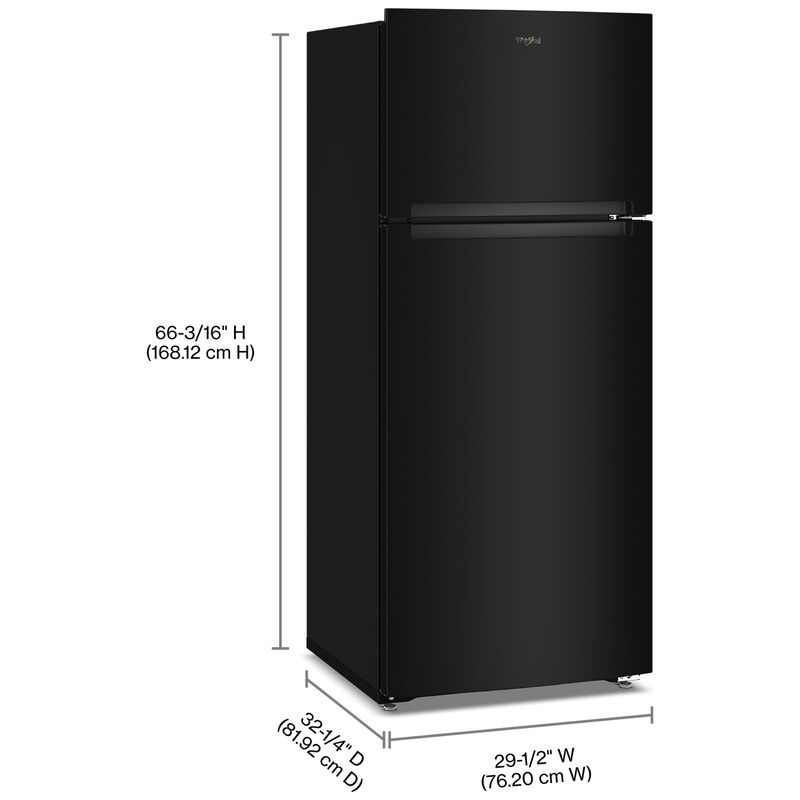 Whirlpool 28 in. 17.6 cu. ft. Garage Ready Top Freezer Refrigerator - Black, Black, hires