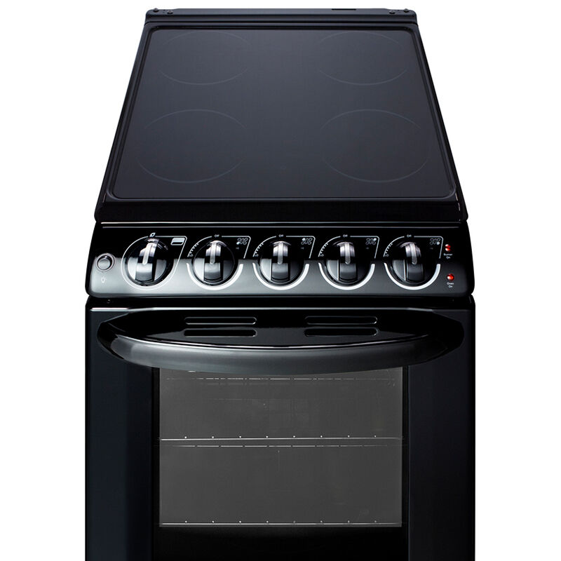 Summit 20 in. 2.3 cu. ft. Electric Range with Smoothtop Burners - Black, , hires