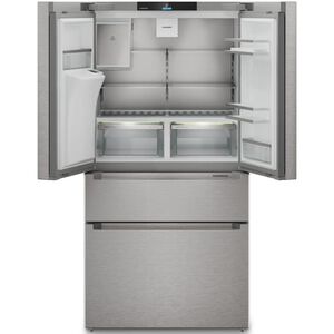 Liebherr Plus Series 36 in. 19.0 cu. ft. Smart Counter Depth 4-Door French Door Refrigerator with Ice & Water Dispenser - Stainless Steel, , hires