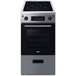 Summit 20 in. 2.0 cu. ft. Standard Convection Slide-In Electric Range with 3 Induction Burners - Stainless Steel, Stainless Steel, hires