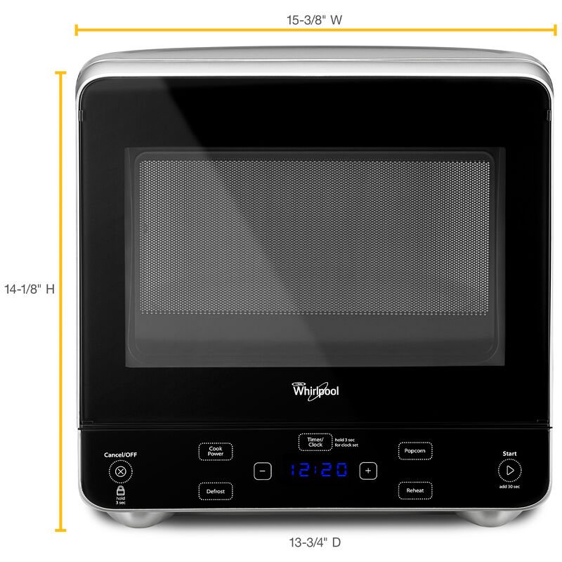 Whirlpool 16 in. 0.5 cu.ft Countertop Microwave with 10 Power Levels - Silver, Silver, hires