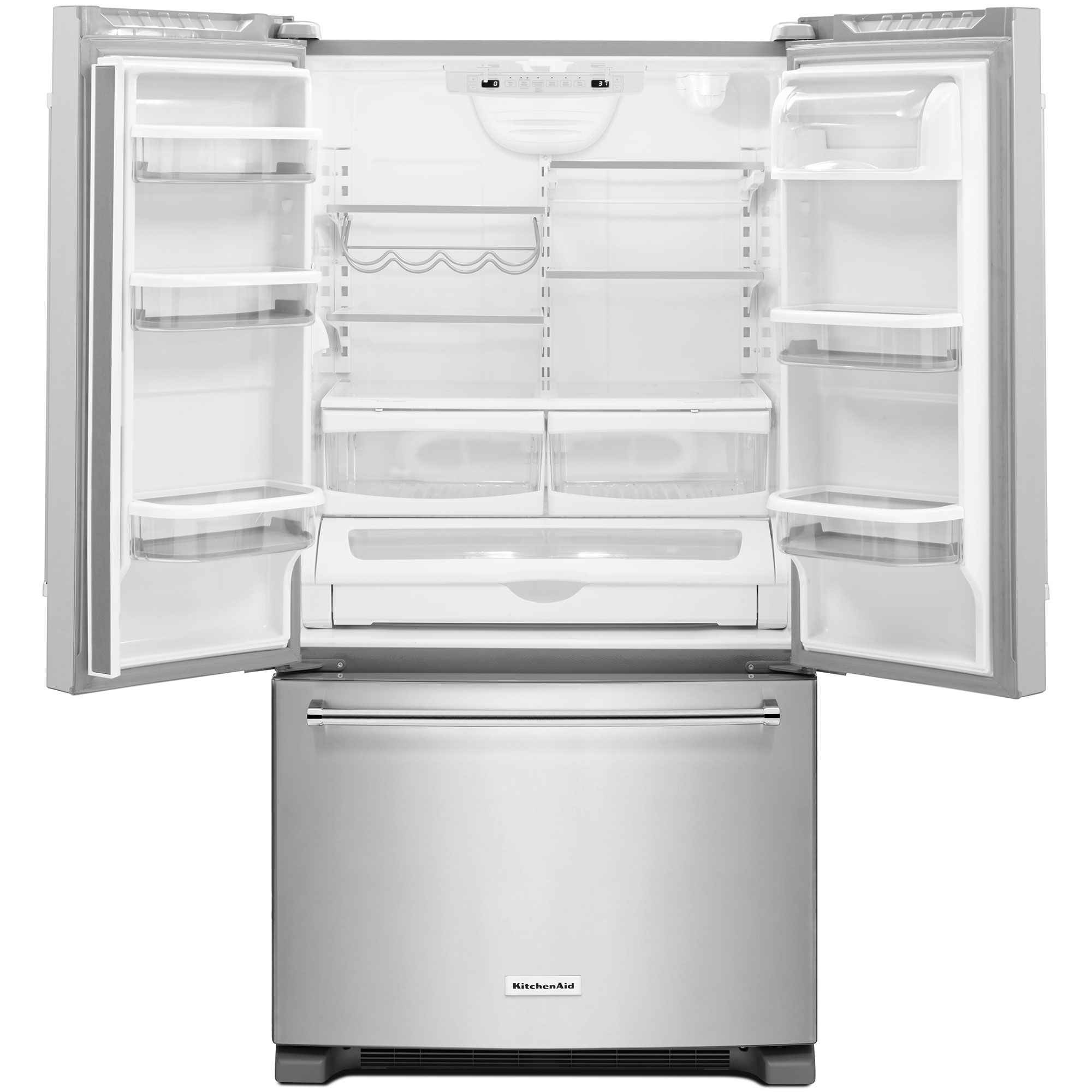 KitchenAid 36 in. 25.2 cu. ft. French Door Refrigerator with Internal Filtered Water Dispenser Stainless Steel