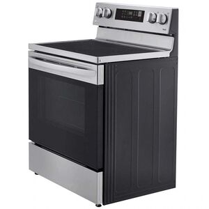 LG 30 in. 6.3 cu. ft. Smart Air Fry Standard Convection Electric Range with Radiant Burners - Stainless Steel, Stainless Steel, hires