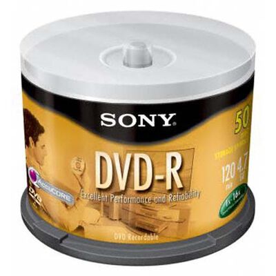 Sony Blank Video Media DVD-R | 50DMR47LS4