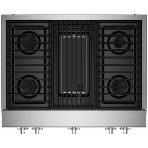 JennAir Noir 36 in. 4-Burner Natural Gas Rangetop with Grill, Simmer Burner & Power Burner - Stainless Steel, , hires