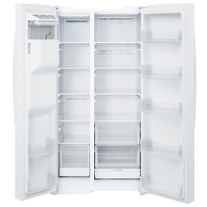 GE 36 in. 27.9 cu. ft. Side-by-Side Refrigerator with Ice & Water Dispenser - White, White, hires