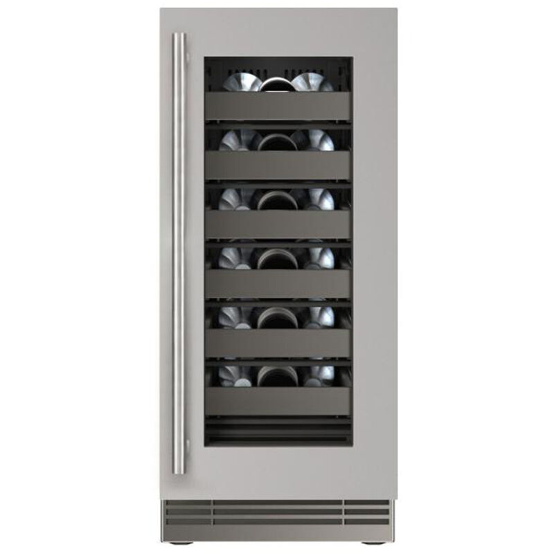 U-Line The Home Collection 15 in. Outdoor Undercounter Wine Cooler with Metal Racks, Single Temperature Zone & 18 Bottle Capacity - Stainless Steel, , hires
