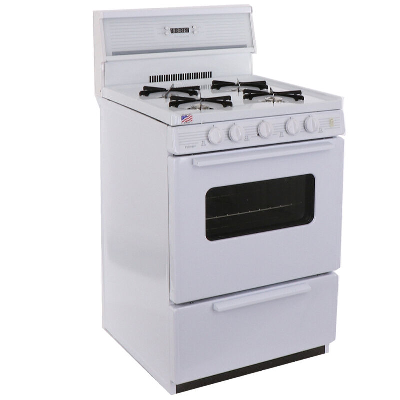 Premier 24 in. 2.9 cu. ft. Gas Range with Open Burners - White, , hires