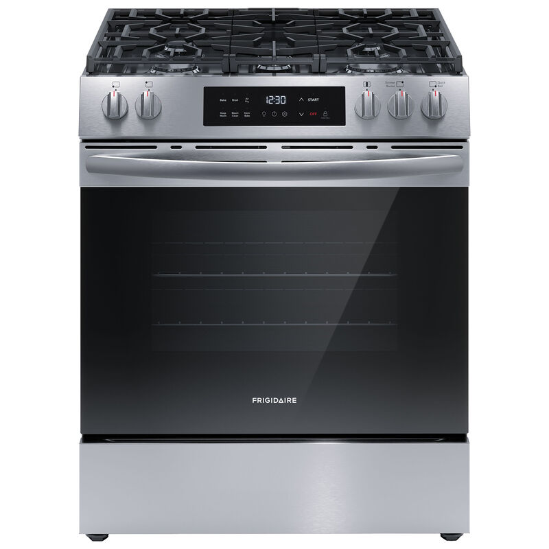 Frigidaire 30 in. 5.1 cu. ft. Air-Fry Standard Convection Gas Range with 5 Sealed Burners - Stainless Steel, , hires