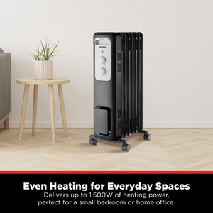 Pelonis 1500 W Radiant Space Heater with 3 Heat Settings & Overheat Safety Shut-Off - Black, , hires