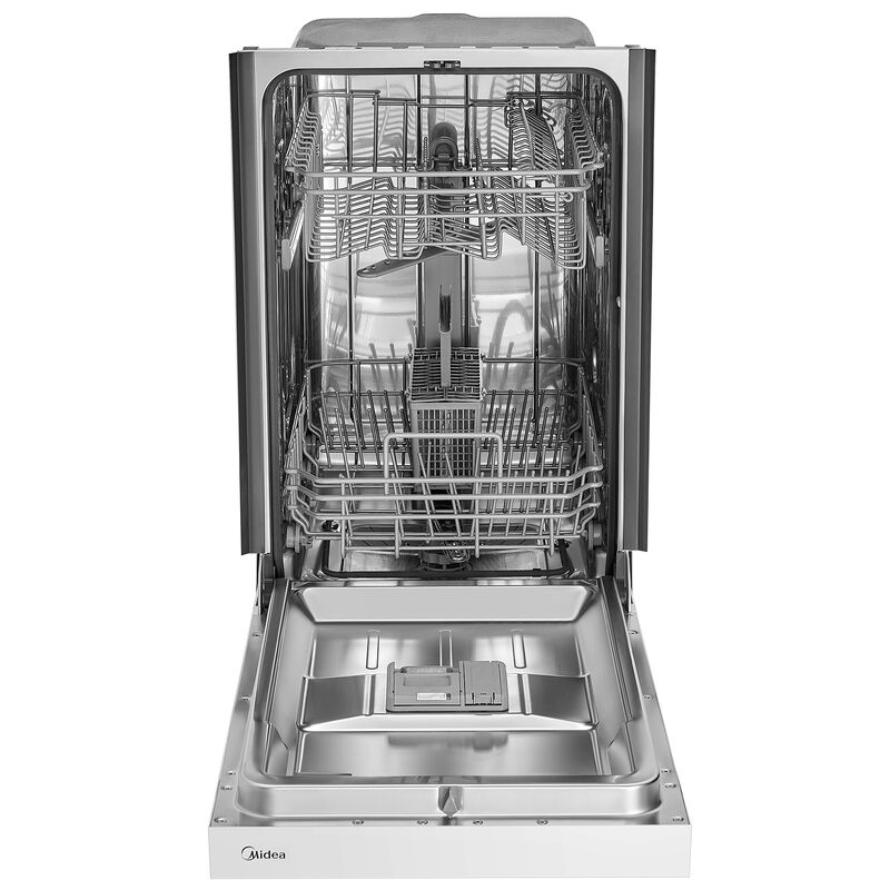 Midea 18 in. Front Control Dishwasher with 52 dBA Sound Level & Pocket Handle - White, , hires