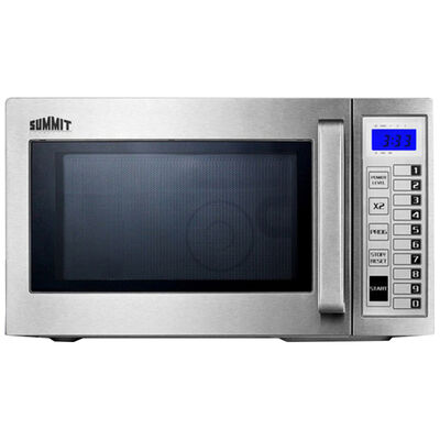 Summit 20 in. 0.9 cu.ft Countertop Microwave with 3 Power Levels - Stainless Steel | SCM1000SS