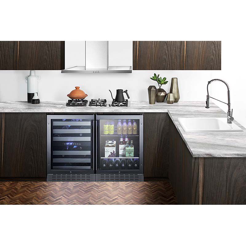Summit 24 in. 4.2 cu. ft. Built-In/Freestanding Beverage Center with Pull-Out Shelves & Digital Control - Stainless Steel, , hires