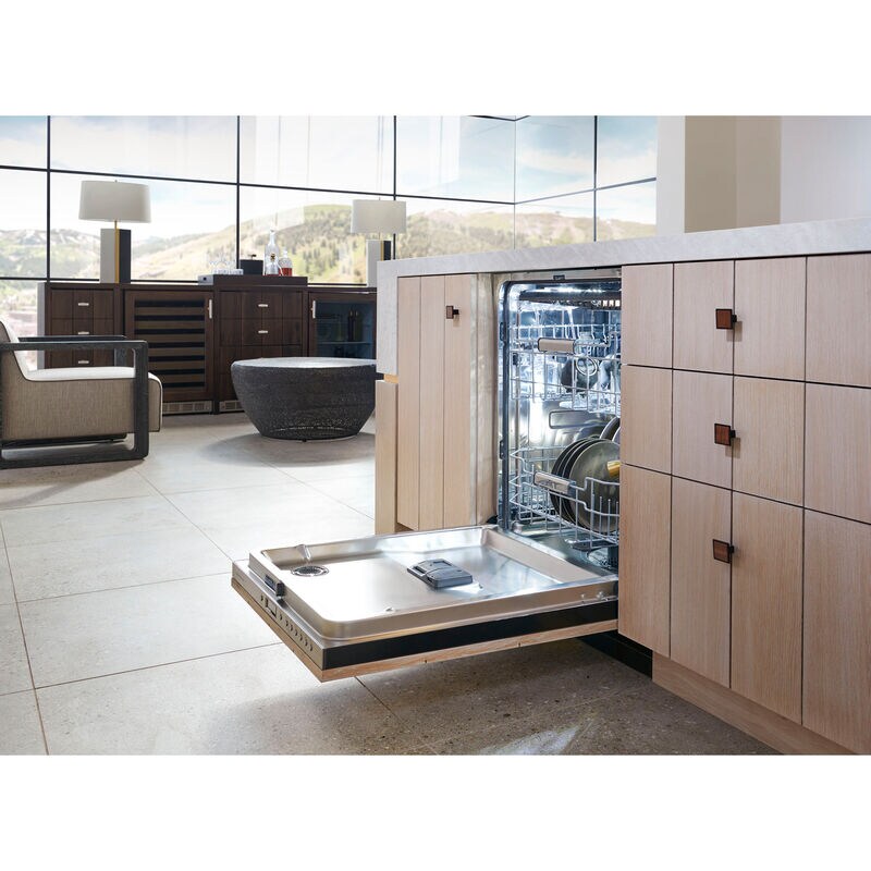 Monogram 24 in. Top Control Flush-Mount Smart Dishwasher with 42 dBa Sound Level, 3rd-Rack & Max Dry system - Custom Panel Ready, , hires