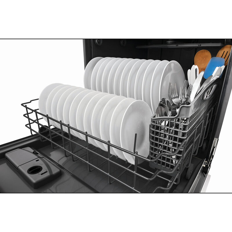Frigidaire 24 in. Built-In Dishwasher with Top Control, 52 dBA Sound Level, 14 Place Settings, 4 Wash Cycles & Sanitize Cycle - White, White, hires